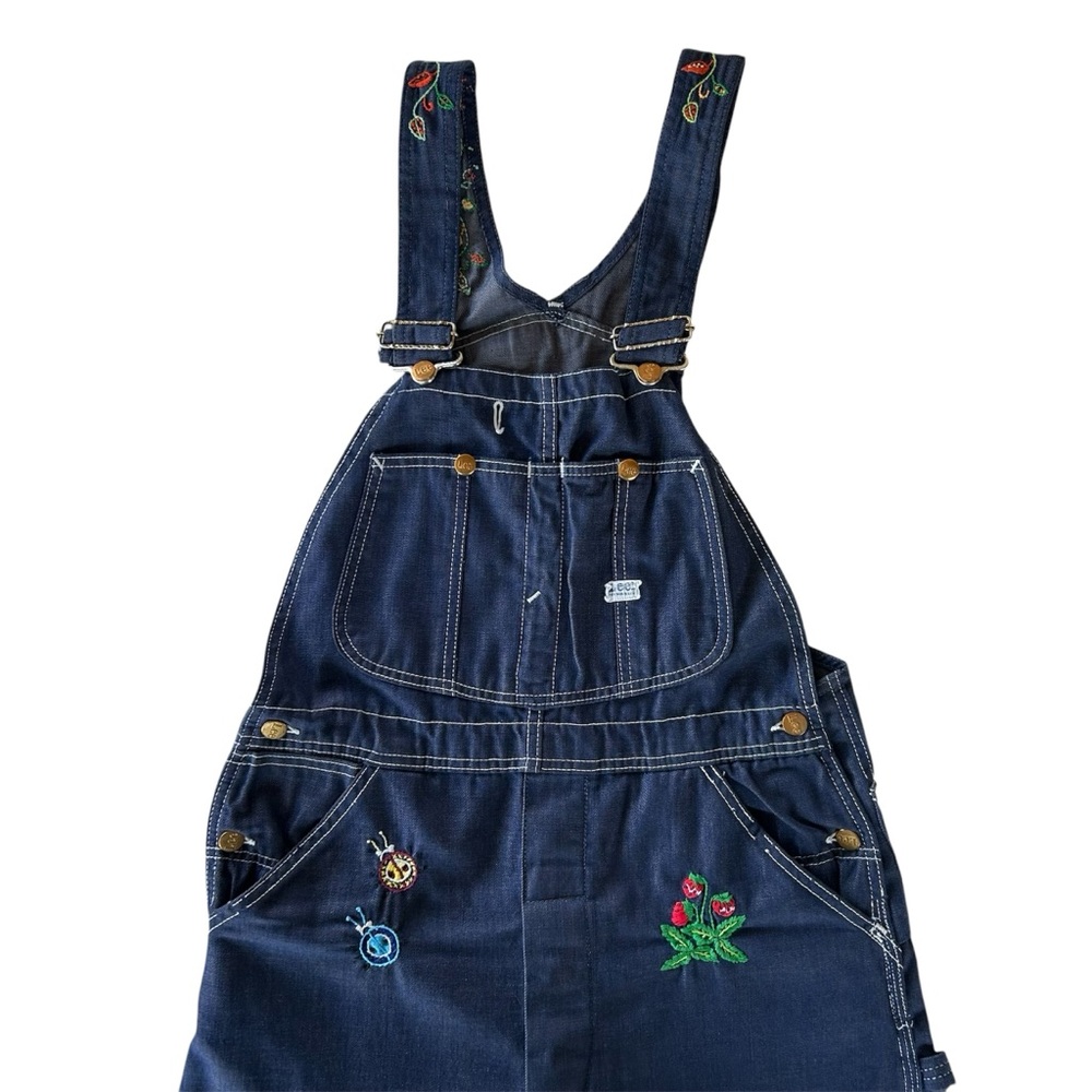 RARE Vintage ‘70s Lee Overalls Jeans Dungarees Carpenter Embroidered Made in USA